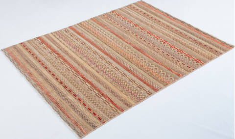 Chobi Beige Hand Knotted 49 X 65  Area Rug 700-157810 Image 2