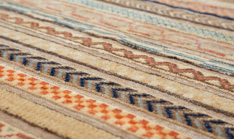 Chobi Beige Hand Knotted 33 X 410  Area Rug 700-157812 Image 3