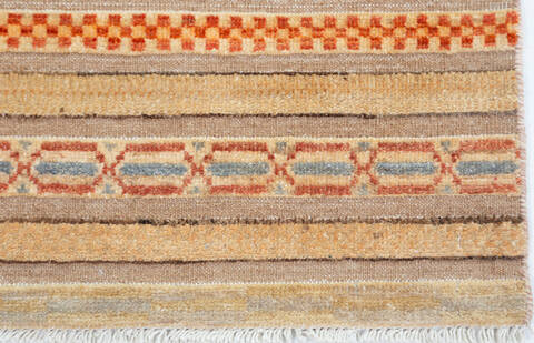 Chobi Beige Hand Knotted 33 X 410  Area Rug 700-157812 Image 4