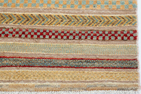 Chobi Beige Hand Knotted 27 X 39  Area Rug 700-157814 Image 4