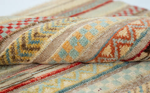 Chobi Beige Hand Knotted 27 X 39  Area Rug 700-157814 Image 7