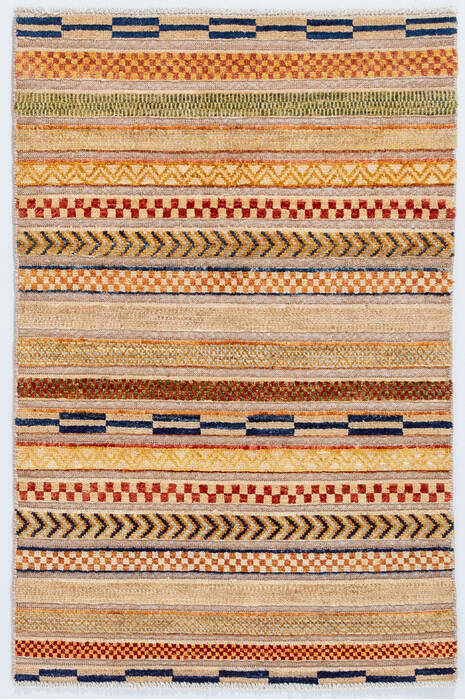 Chobi Beige Hand Knotted 27 X 39  Area Rug 700-157814 Image 0