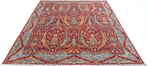 Chobi Red Hand Knotted 83 X 99  Area Rug 700-157815 Image 1