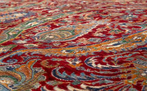 Chobi Red Hand Knotted 83 X 99  Area Rug 700-157815 Image 3