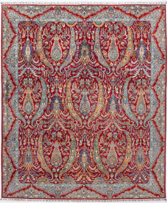 Chobi Red Hand Knotted 83 X 99  Area Rug 700-157815 Image 0
