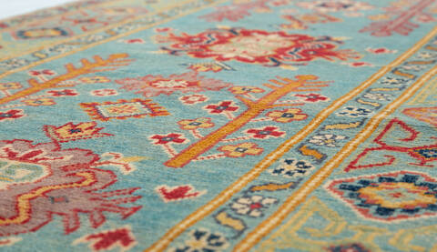 Kazak Blue Runner Hand Knotted 29 X 104  Area Rug 700-157816 Image 3