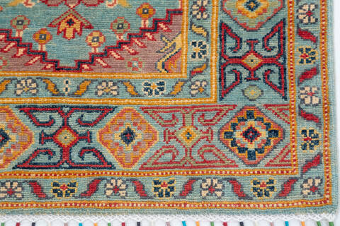 Kazak Blue Runner Hand Knotted 29 X 104  Area Rug 700-157816 Image 4