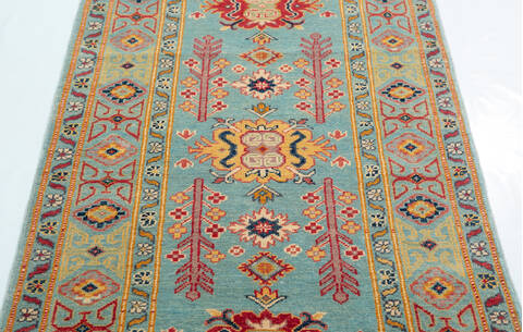 Kazak Blue Runner Hand Knotted 29 X 104  Area Rug 700-157816 Image 5
