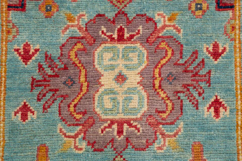 Kazak Blue Runner Hand Knotted 29 X 104  Area Rug 700-157816 Image 6