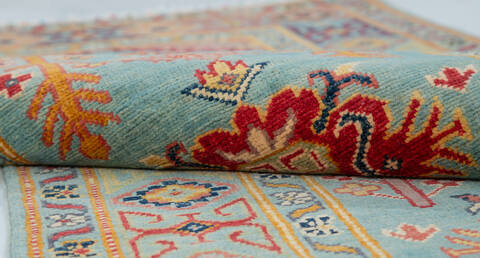 Kazak Blue Runner Hand Knotted 29 X 104  Area Rug 700-157816 Image 7