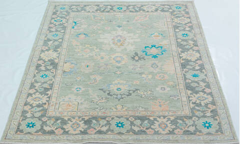 Chobi Green Hand Knotted 50 X 67  Area Rug 700-157819 Image 1