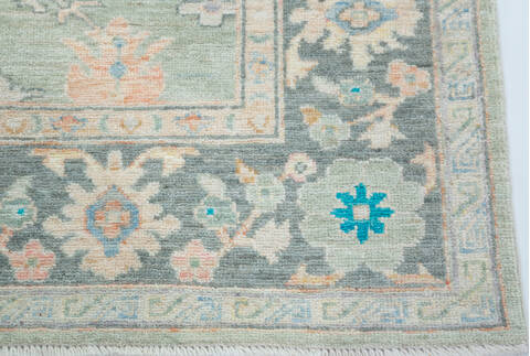 Chobi Green Hand Knotted 50 X 67  Area Rug 700-157819 Image 4