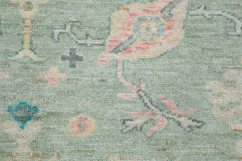 Chobi Green Hand Knotted 50 X 67  Area Rug 700-157819 Image 6