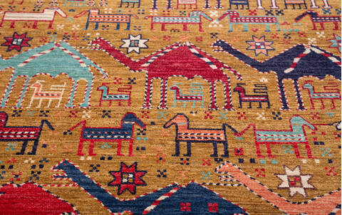 Chobi Yellow Hand Knotted 65 X 910  Area Rug 700-157820 Image 5