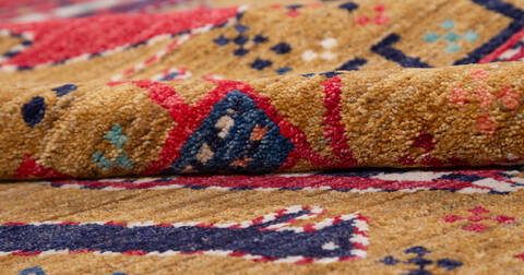 Chobi Yellow Hand Knotted 65 X 910  Area Rug 700-157820 Image 7