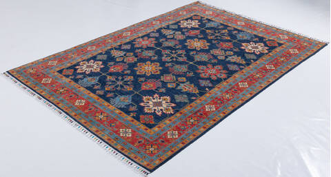 Kazak Blue Hand Knotted 55 X 710  Area Rug 700-157823 Image 2