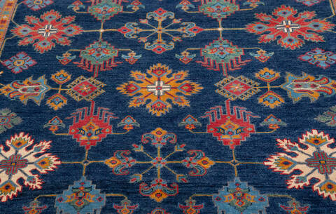 Kazak Blue Hand Knotted 55 X 710  Area Rug 700-157823 Image 4