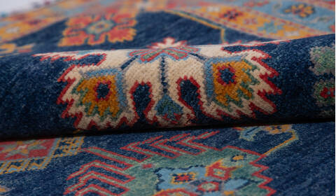 Kazak Blue Hand Knotted 55 X 710  Area Rug 700-157823 Image 7