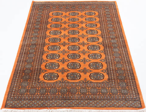Bokhara Orange Hand Knotted 49 X 69  Area Rug 700-157873 Image 1