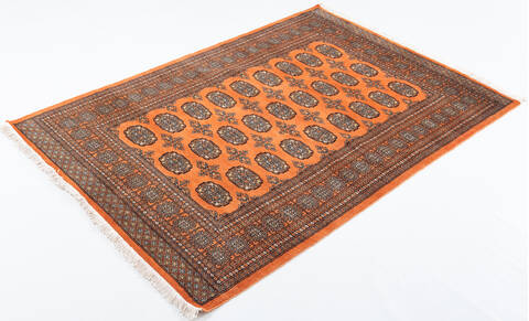 Bokhara Orange Hand Knotted 49 X 69  Area Rug 700-157873 Image 2