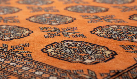Bokhara Orange Hand Knotted 49 X 69  Area Rug 700-157873 Image 3