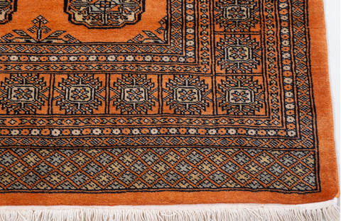Bokhara Orange Hand Knotted 49 X 69  Area Rug 700-157873 Image 4