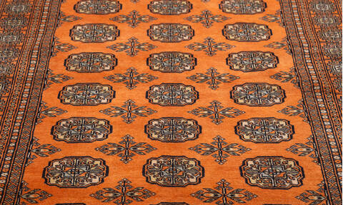 Bokhara Orange Hand Knotted 49 X 69  Area Rug 700-157873 Image 5