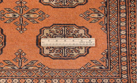 Bokhara Orange Hand Knotted 49 X 69  Area Rug 700-157873 Image 8