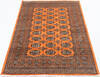 Bokhara Orange Hand Knotted 49 X 69  Area Rug 700-157873 Thumb 1
