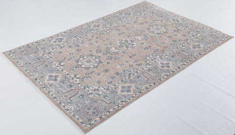 Chobi Yellow Hand Knotted 49 X 75  Area Rug 700-157875 Image 2