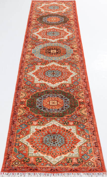 Chobi Orange Runner Hand Knotted 210 X 117  Area Rug 700-157879 Image 1