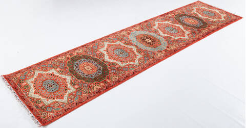 Chobi Orange Runner Hand Knotted 210 X 117  Area Rug 700-157879 Image 2