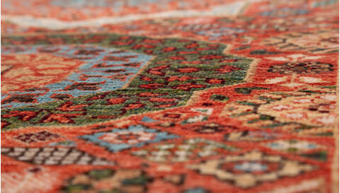 Chobi Orange Runner Hand Knotted 210 X 117  Area Rug 700-157879 Image 3