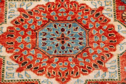 Chobi Orange Runner Hand Knotted 210 X 117  Area Rug 700-157879 Image 6