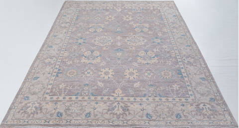 Chobi Grey Hand Knotted 80 X 104  Area Rug 700-157892 Image 1