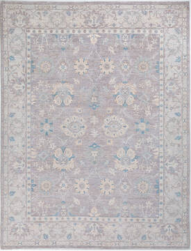 Afghan Chobi Grey Rectangle 8x10 ft Wool Carpet 157892