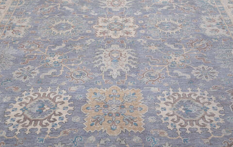 Chobi Light Blue Hand Knotted 80 X 102  Area Rug 700-157896 Image 11