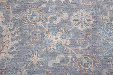 Chobi Light Blue Hand Knotted 80 X 102  Area Rug 700-157896 Image 12
