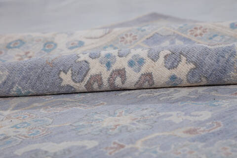 Chobi Light Blue Hand Knotted 80 X 102  Area Rug 700-157896 Image 13