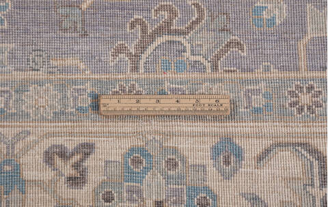 Chobi Light Blue Hand Knotted 80 X 102  Area Rug 700-157896 Image 14