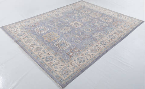 Chobi Light Blue Hand Knotted 80 X 102  Area Rug 700-157896 Image 9