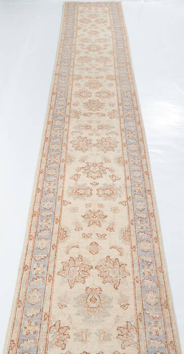 Chobi Beige Runner Hand Knotted 26 X 159  Area Rug 700-157931 Image 1