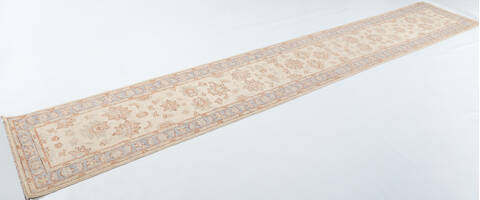 Chobi Beige Runner Hand Knotted 26 X 159  Area Rug 700-157931 Image 2