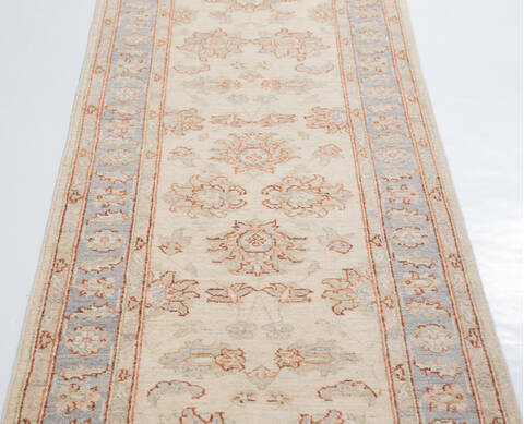 Chobi Beige Runner Hand Knotted 26 X 159  Area Rug 700-157931 Image 4