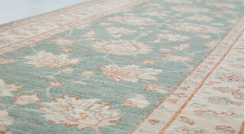 Chobi Green Runner Hand Knotted 27 X 98  Area Rug 700-157933 Image 3