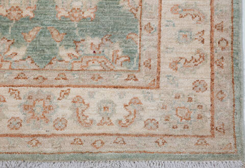 Chobi Green Runner Hand Knotted 27 X 98  Area Rug 700-157933 Image 4