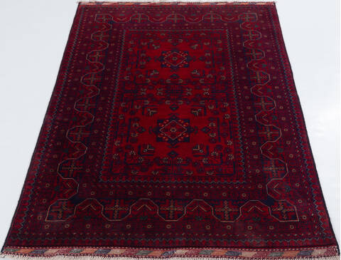 Khan Mohammadi Red Hand Knotted 33 X 49  Area Rug 700-157962 Image 1