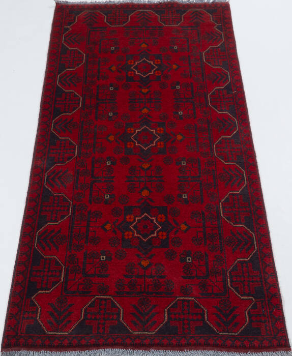 Khan Mohammadi Red Runner Hand Knotted 27 X 61  Area Rug 700-157973 Image 1