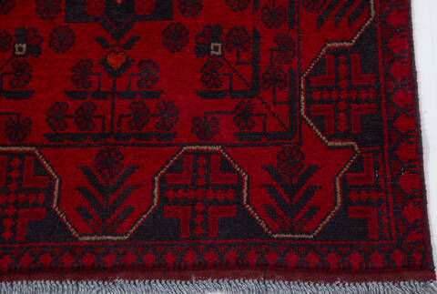 Khan Mohammadi Red Runner Hand Knotted 27 X 61  Area Rug 700-157973 Image 4
