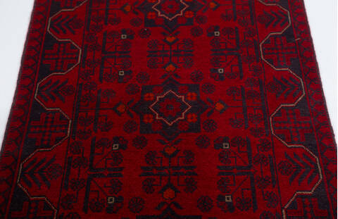 Khan Mohammadi Red Runner Hand Knotted 27 X 61  Area Rug 700-157973 Image 5